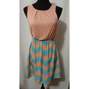 LIX Orange/Blue Stretch Size S Women's Dress Party